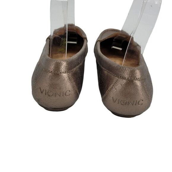 Vionic Moccasins Debbie Metallic Leather Rose Gold Driving Loafers Flats Sz 7.5‎ - Picture 5 of 11
